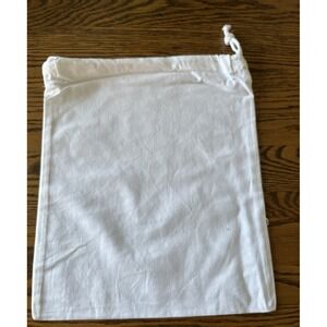 6 - 10 x 12 Cotton Fabric Drawstring Reusable Storage White Bags Craft Quilt